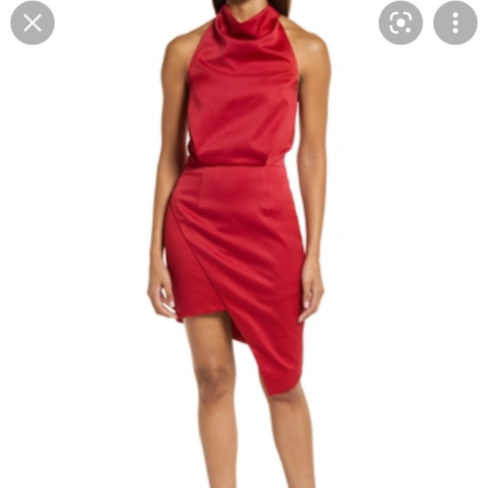 Elliatt Camo Asymmetric Cocktail Dress  - Merlot